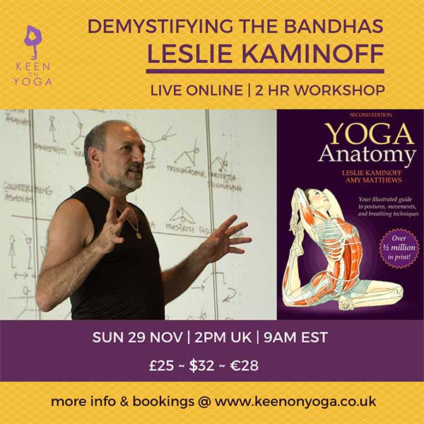 2-hour Bandha Workshop available to everyone online, November 29